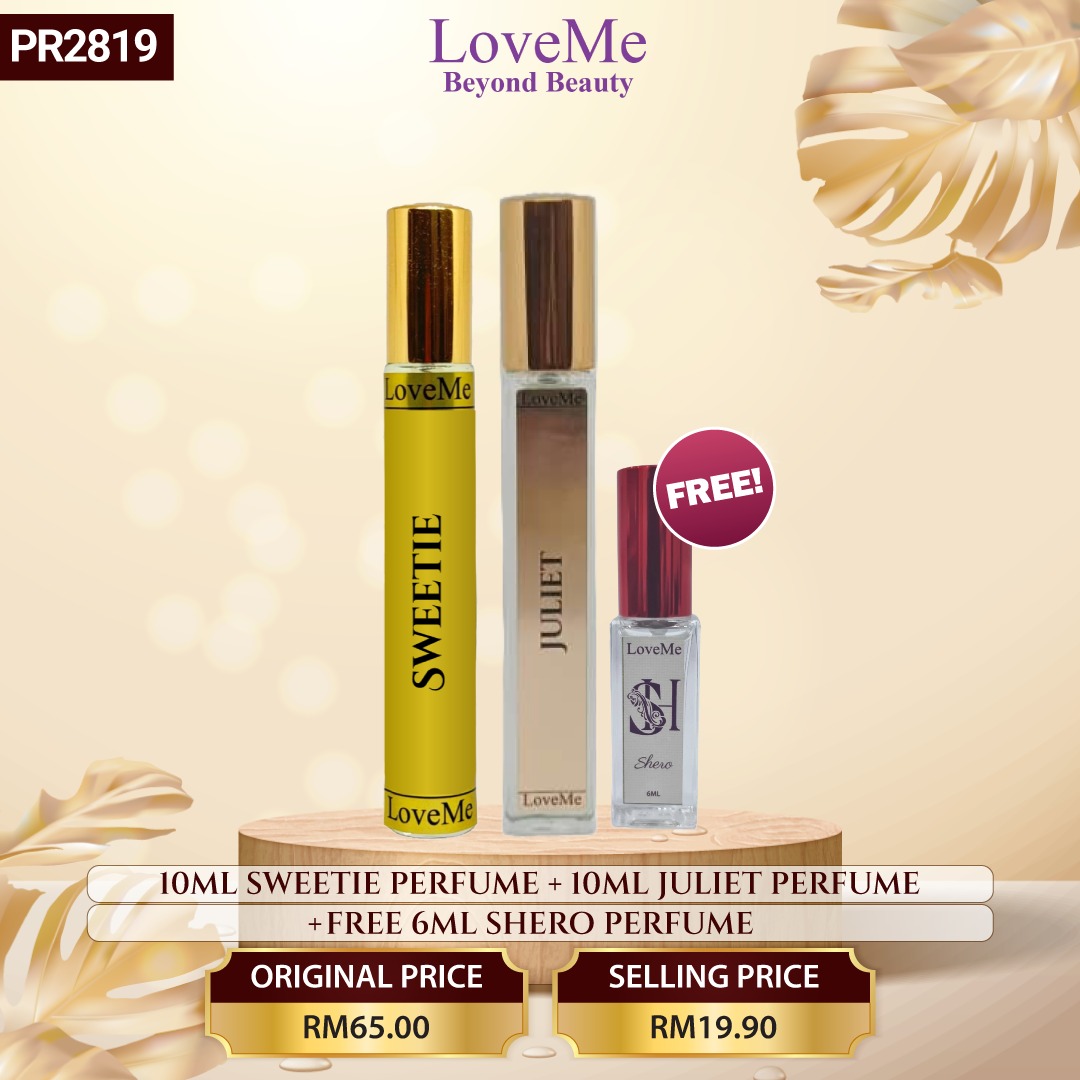 10ML - PERFUME SWEETIE & 10ML JULIET+FREE 6ML PERFUME SHERO